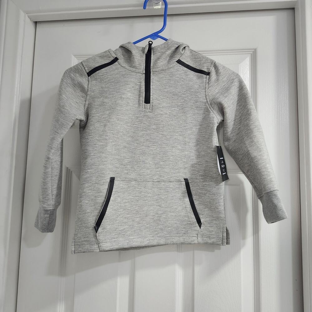 Cozy Kids Gray Hoodie with Black Details